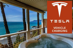Amazing Oceanview 2 bedroom Oceanfront! by OceanviewHotTubs Shelter Cove, CA Tesla EV Station